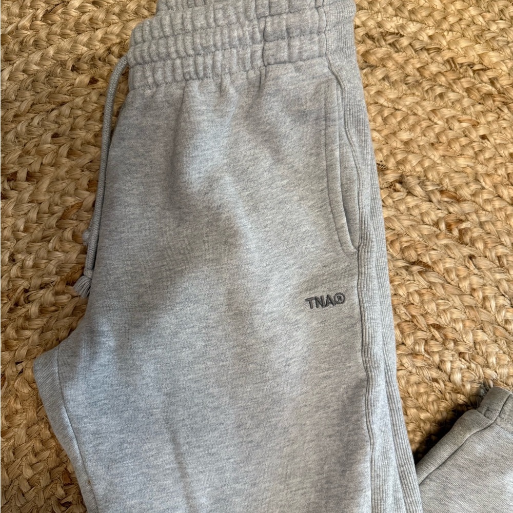 TNA Gray Sweatpants with Elastic Waistband and Cuffs